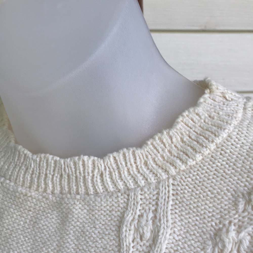Hand knit embroidered sweater vest sz M cotton high quality vintage - Picture 6 of 10
